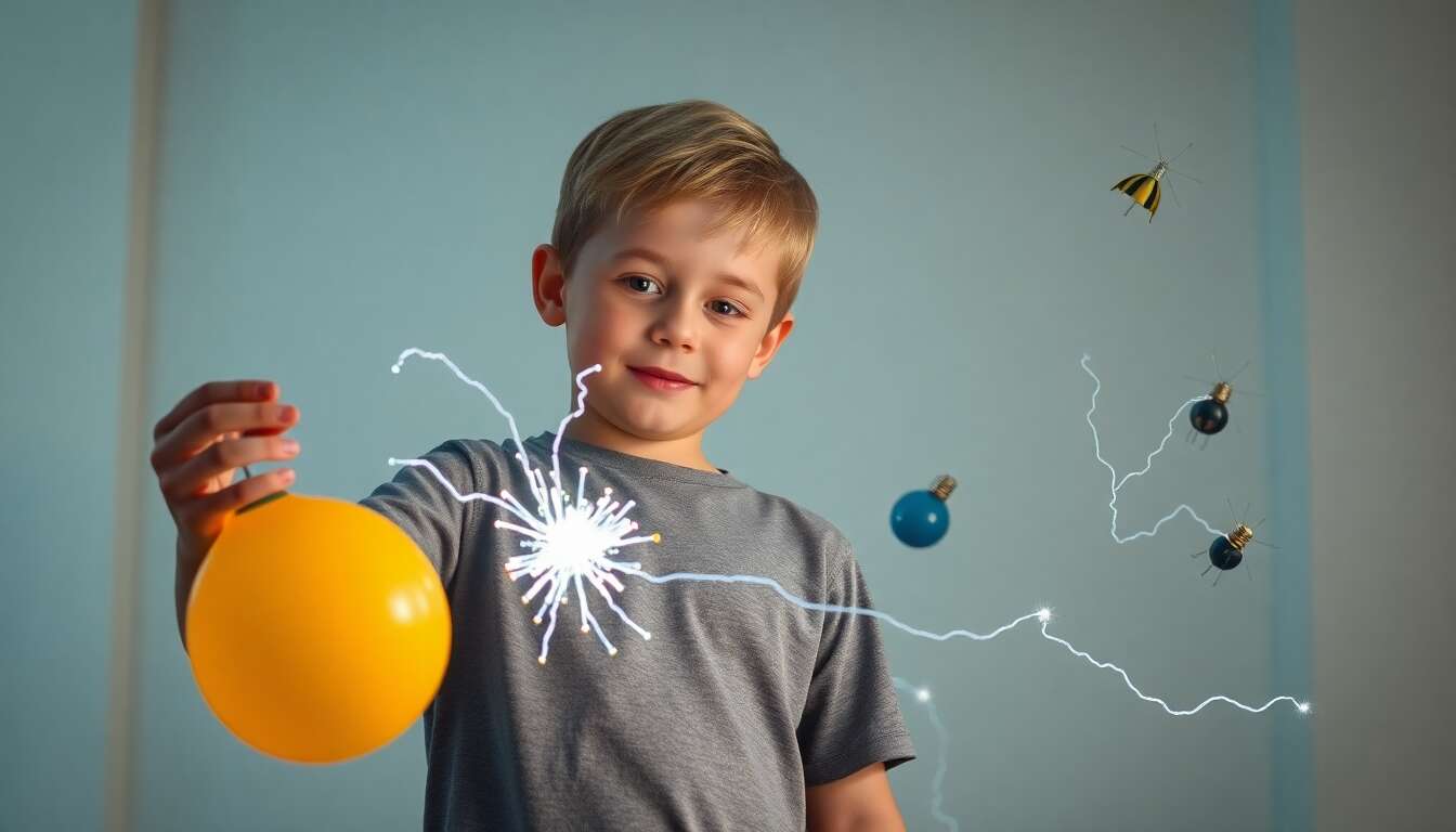 Expérience ludique avec l'électricité statique