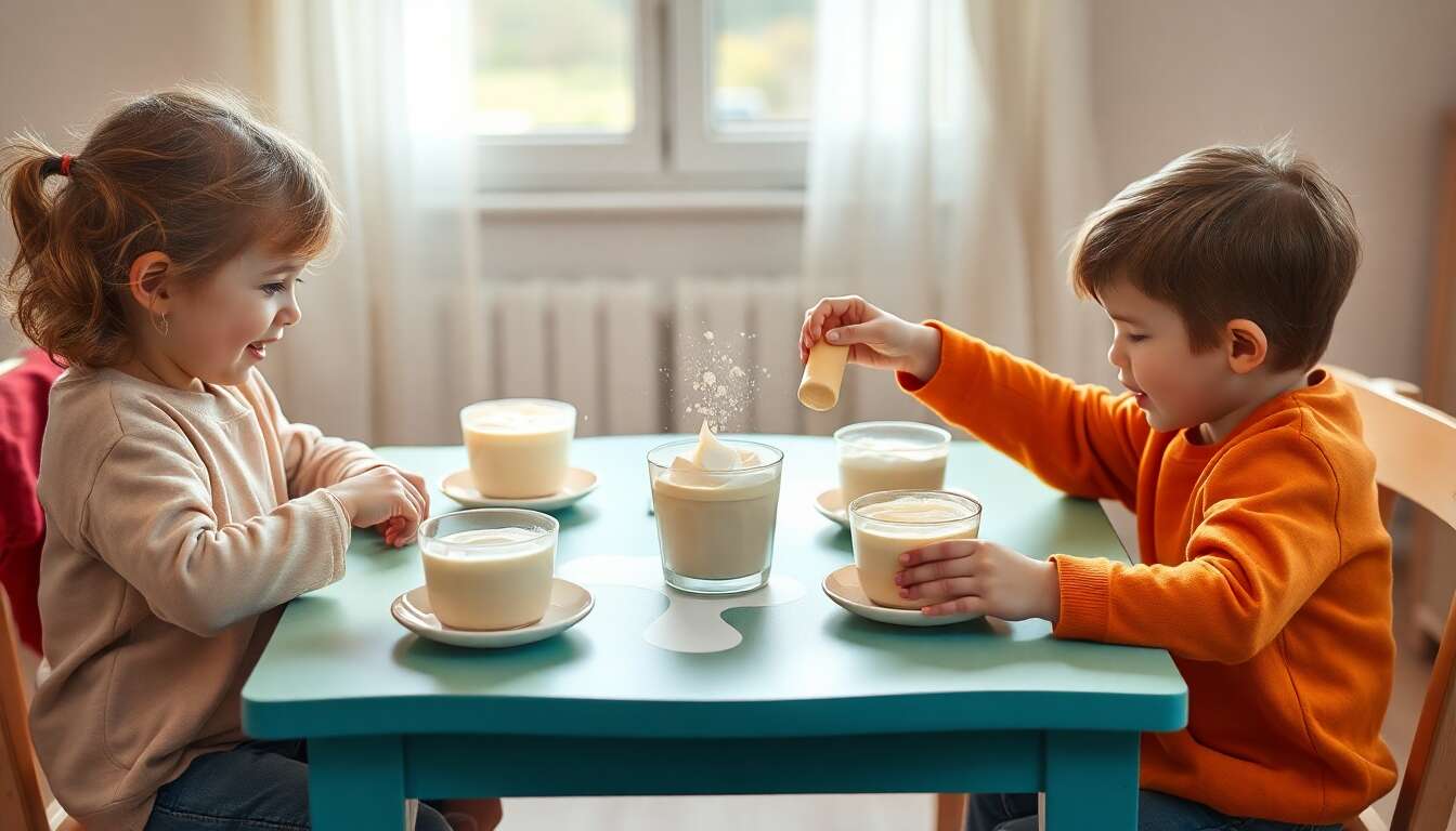 Expérience amusante avec du lait pour les enfants de 3 ans