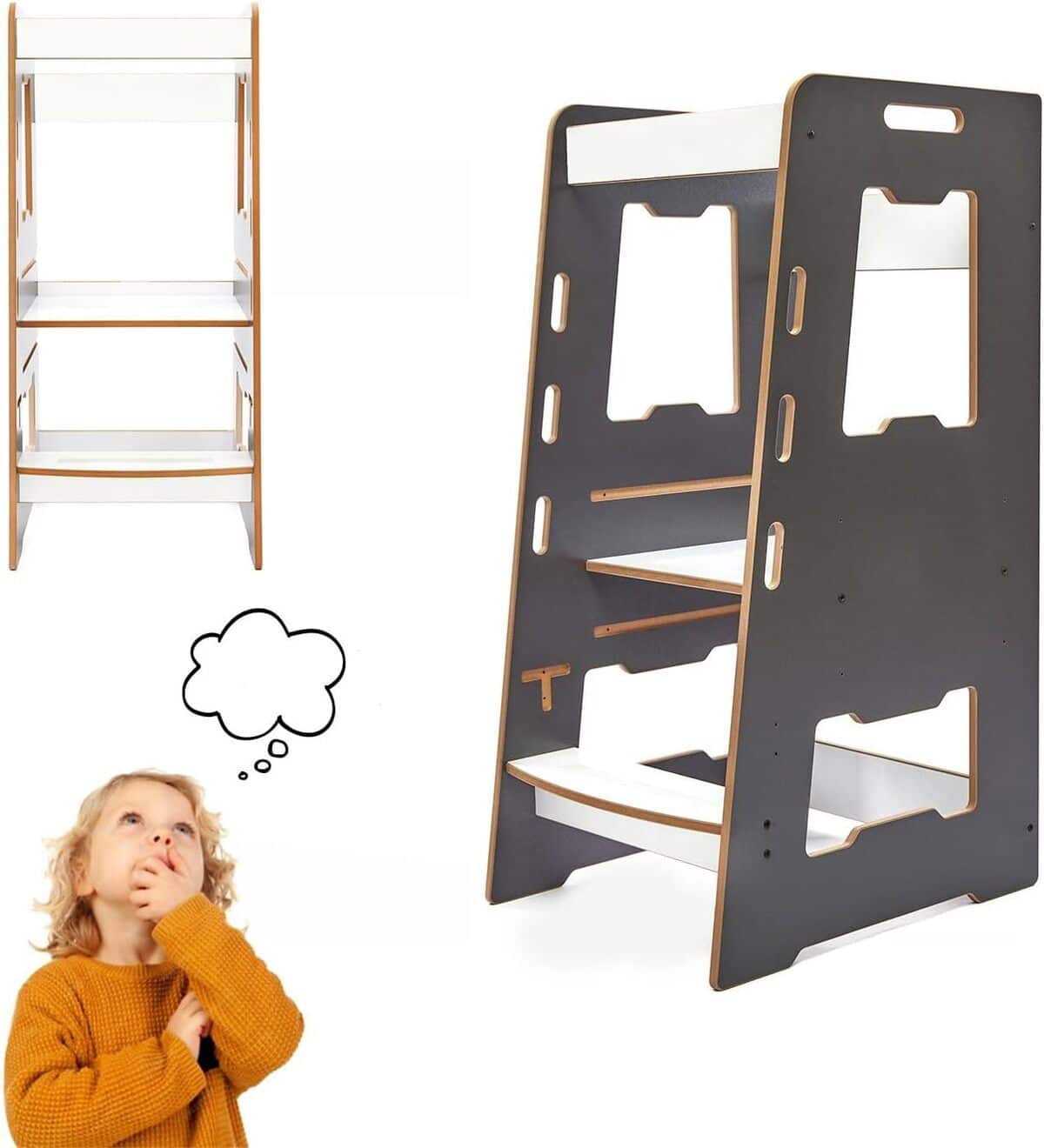 Test de la tour d'apprentissage Minera Montessori : avis sur la learning tower en bois