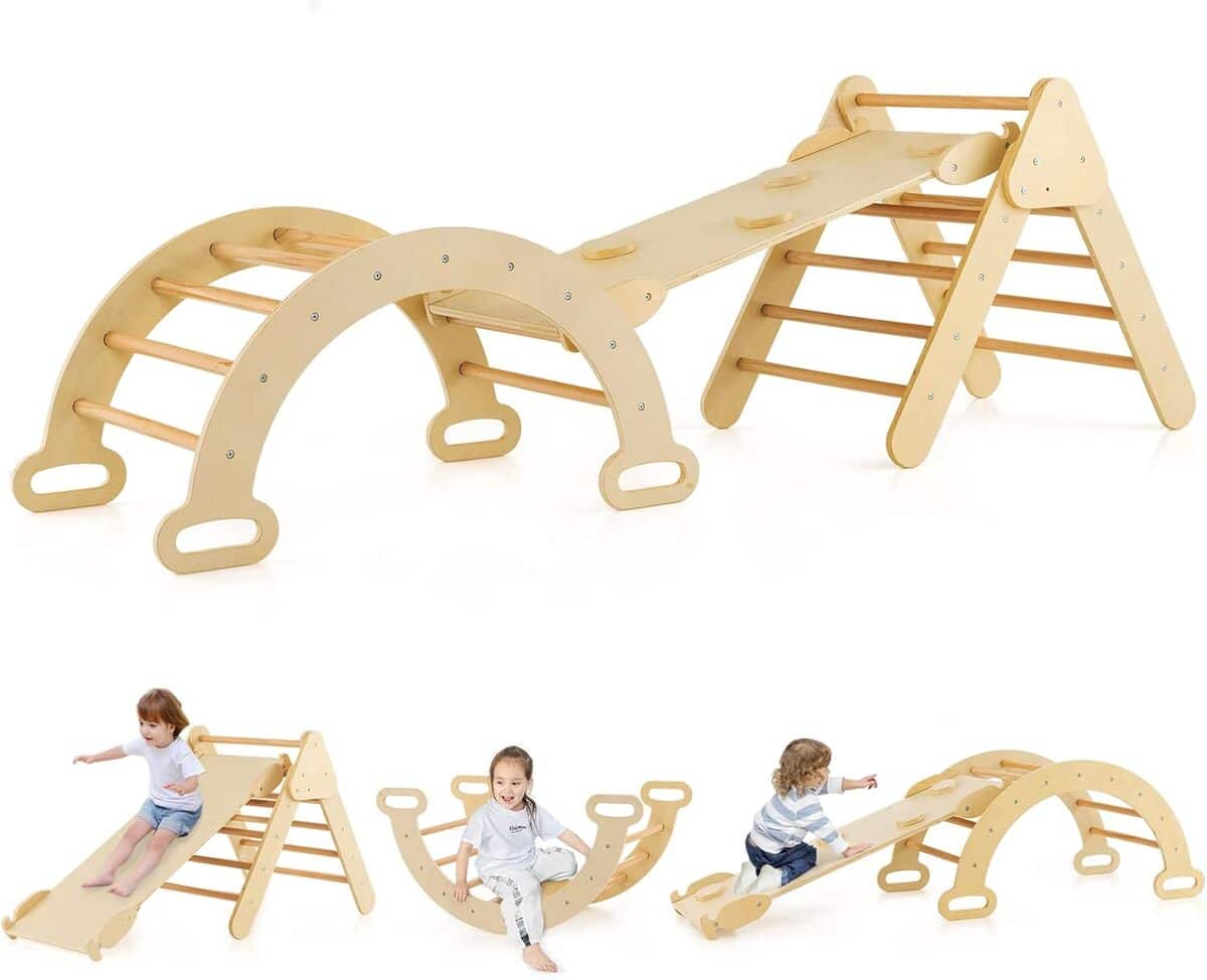 Test du triangle d'escalade COSTWAY : plaisir et motricité pour enfants