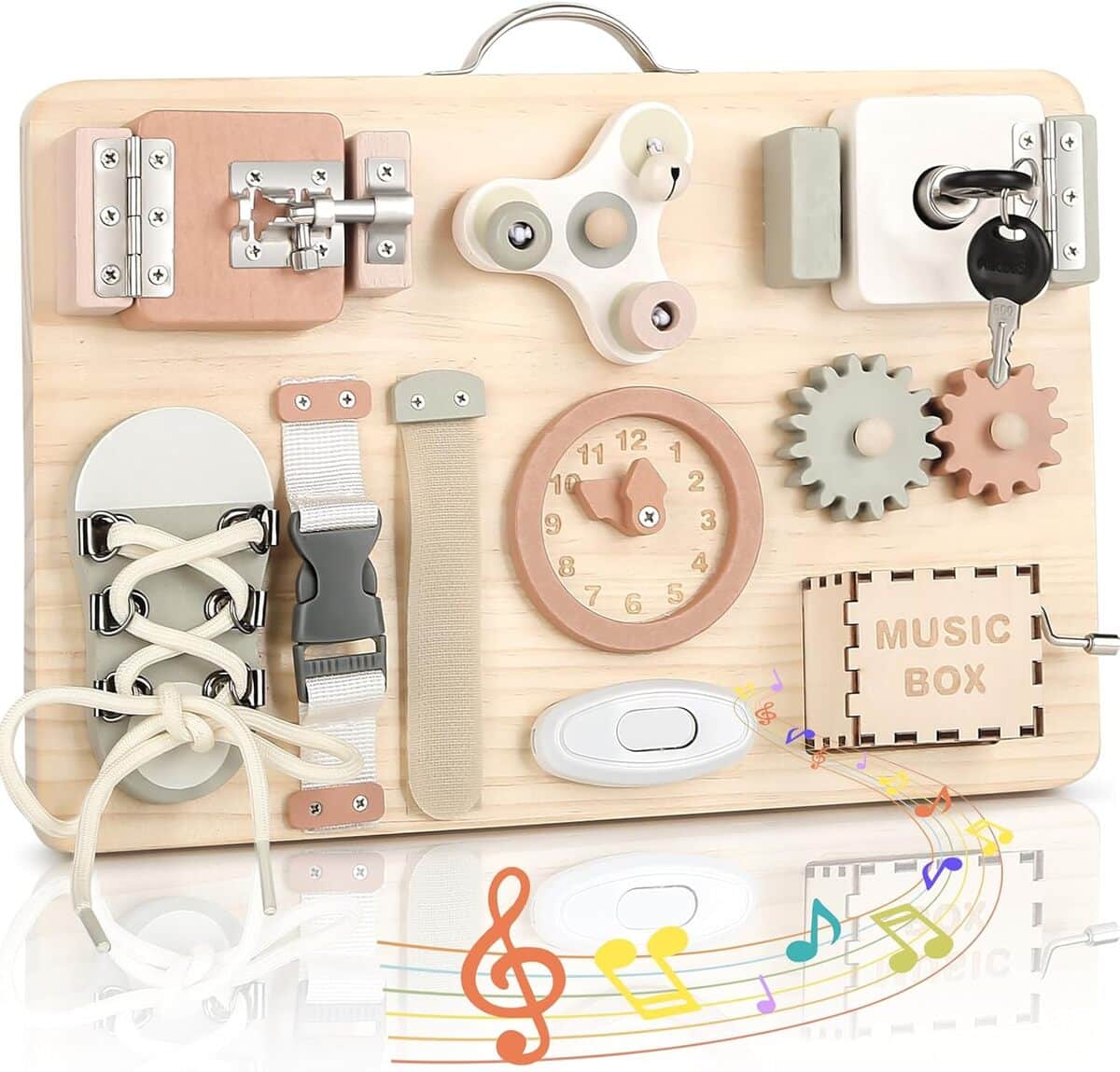Test : joyreal busy board Montessori, une planche d'activités sensorielles pour enfants