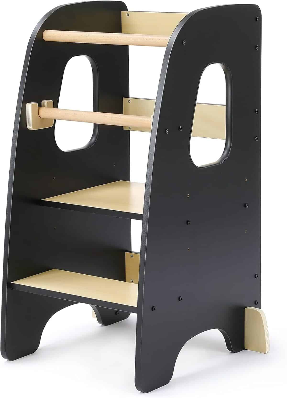 Test de la tour d'apprentissage Ezebaby Montessori : 3 hauteurs réglables en bois