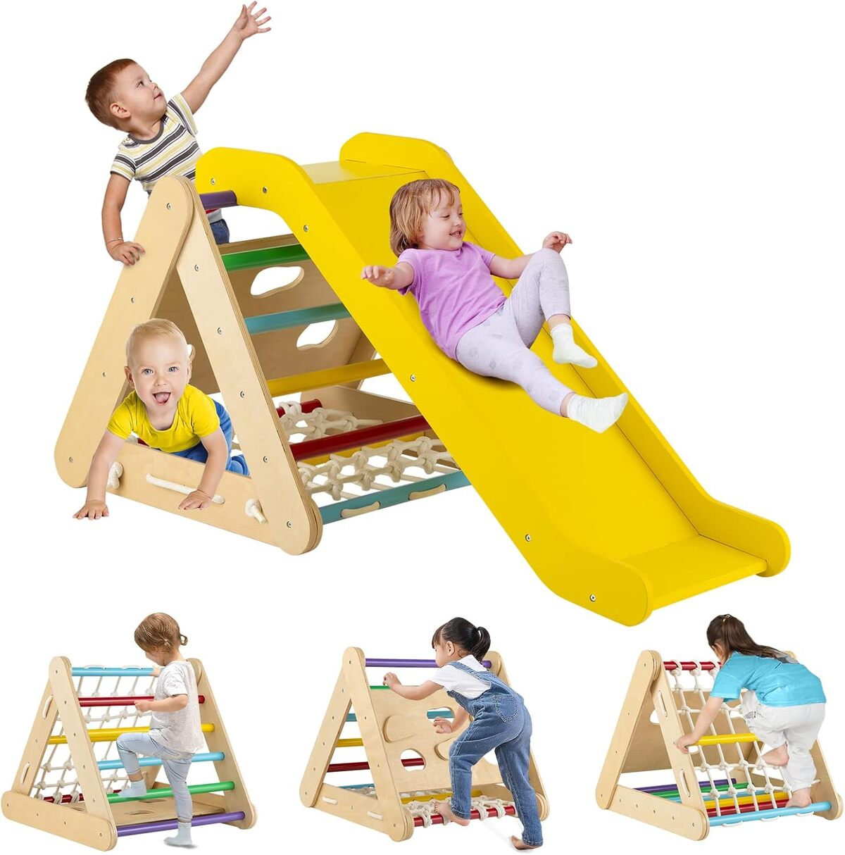 Test du DREAMADE Triangle Montessori : l'escalade 4 en 1 pour enfants