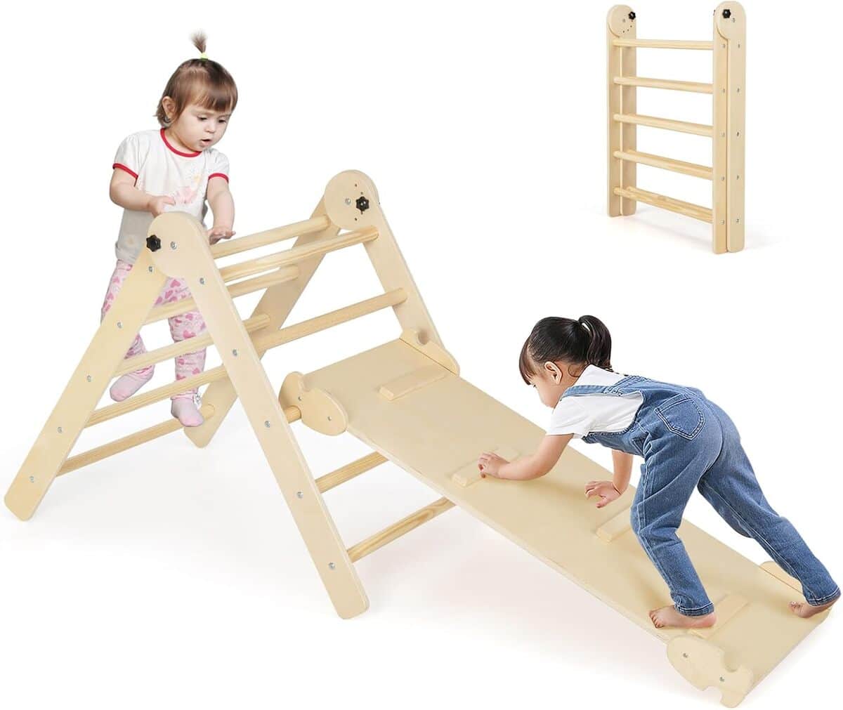 Test du triangle d'escalade Montessori pliable Costway 4 en 1