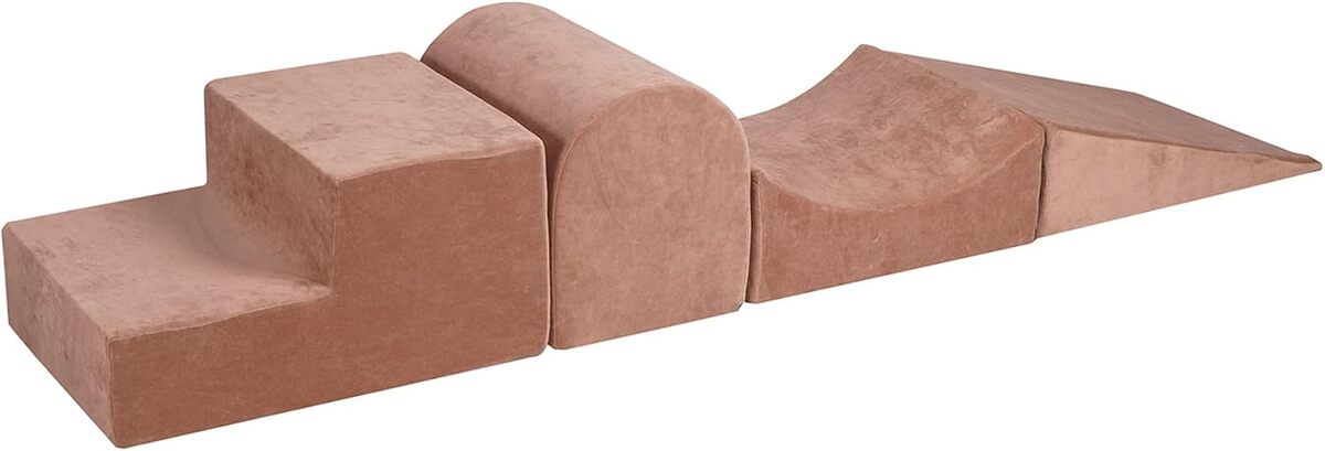 Test : aire de jeux en mousse Meowbaby blocs d'escalade velours beige