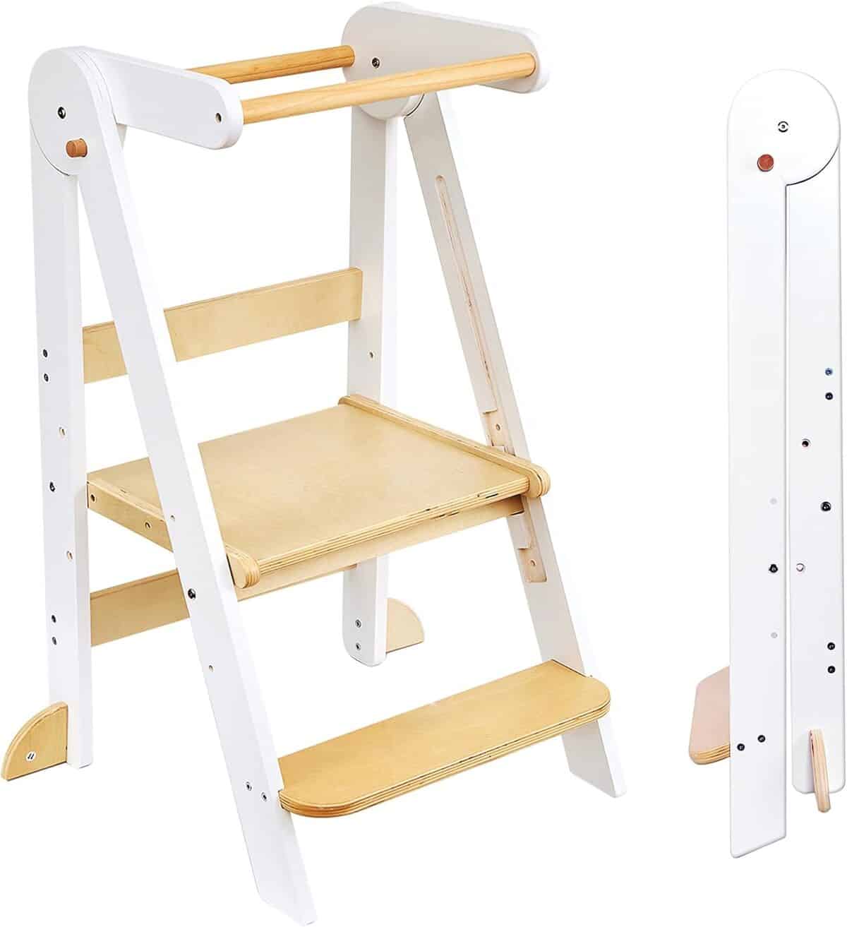 Test du tabouret pliable Montessori WH NAT pour enfants