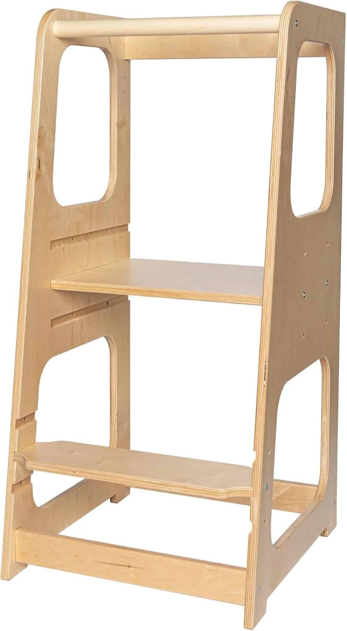 Test du tour Montessori : escabeau éducatif en bois réglable