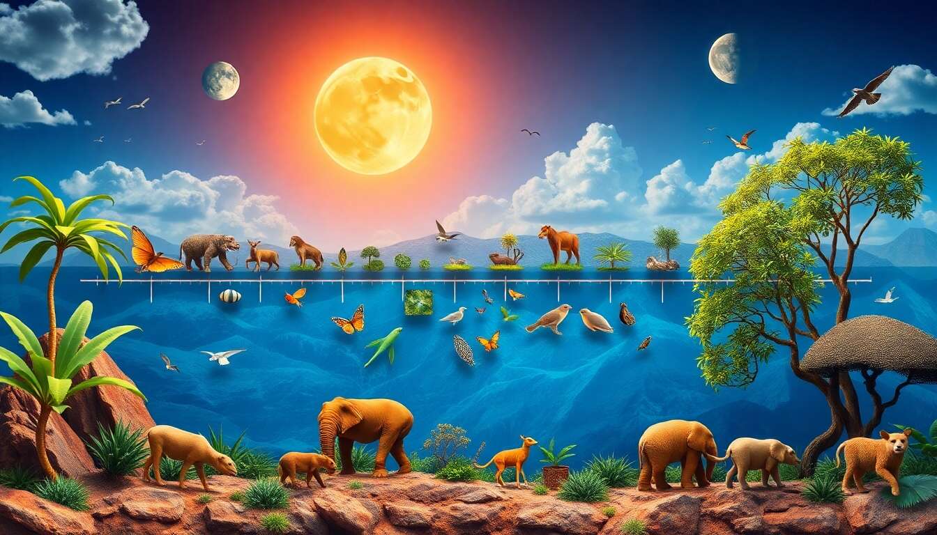 Test : ligne du temps Montessori, arrivée de la vie sur terre