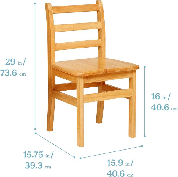 Ecr4kids 3-rung Ladderback assemblé Chaise, 16
