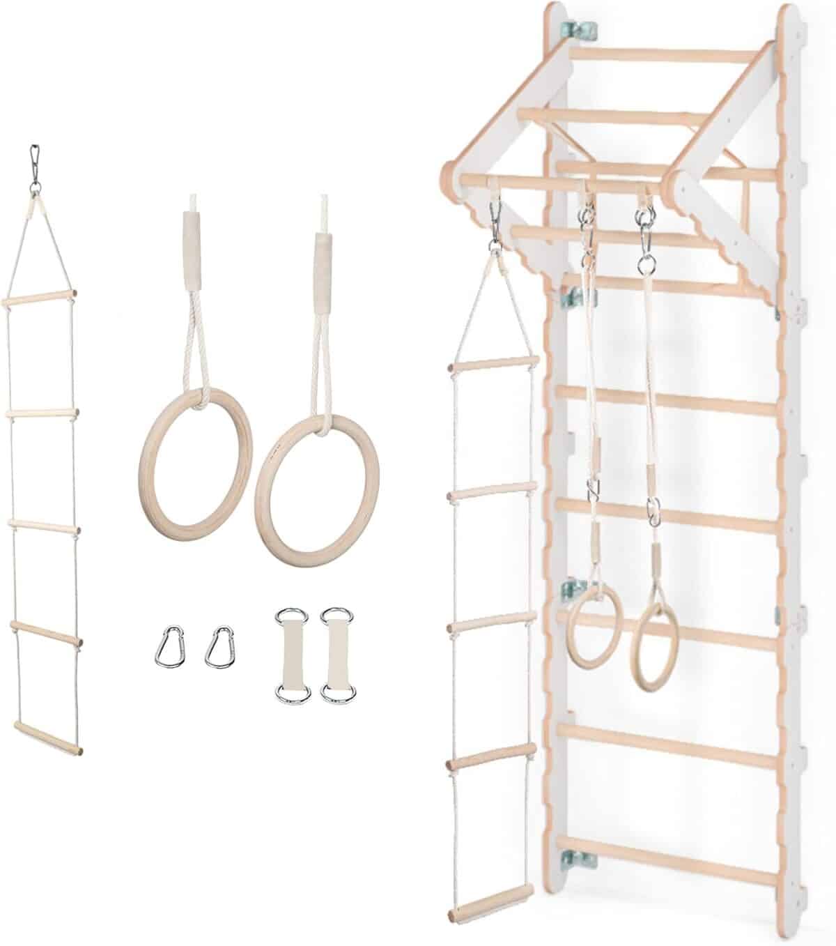Test de l'espalier en bois MAMOI : escalade suédoise enfant et gym