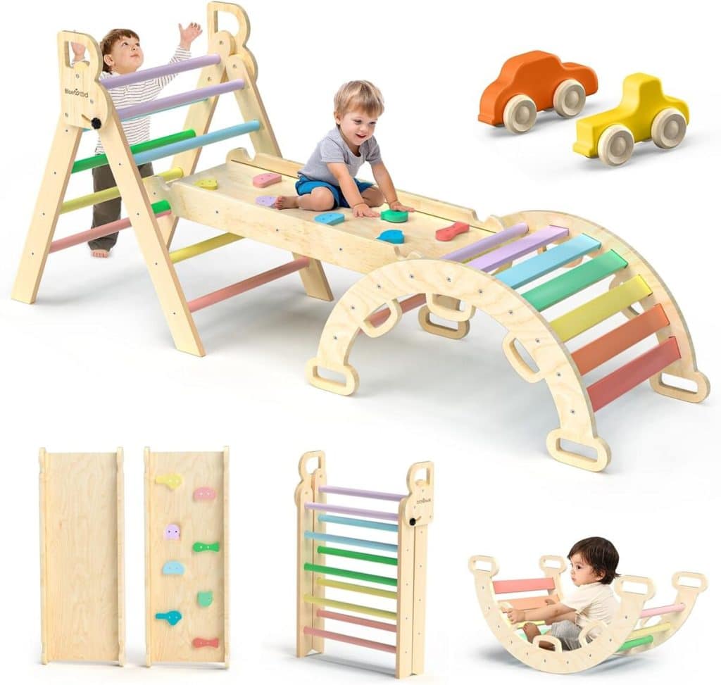 Test : triangle set, jouet d'escalade pliable en bois pour tout-petits