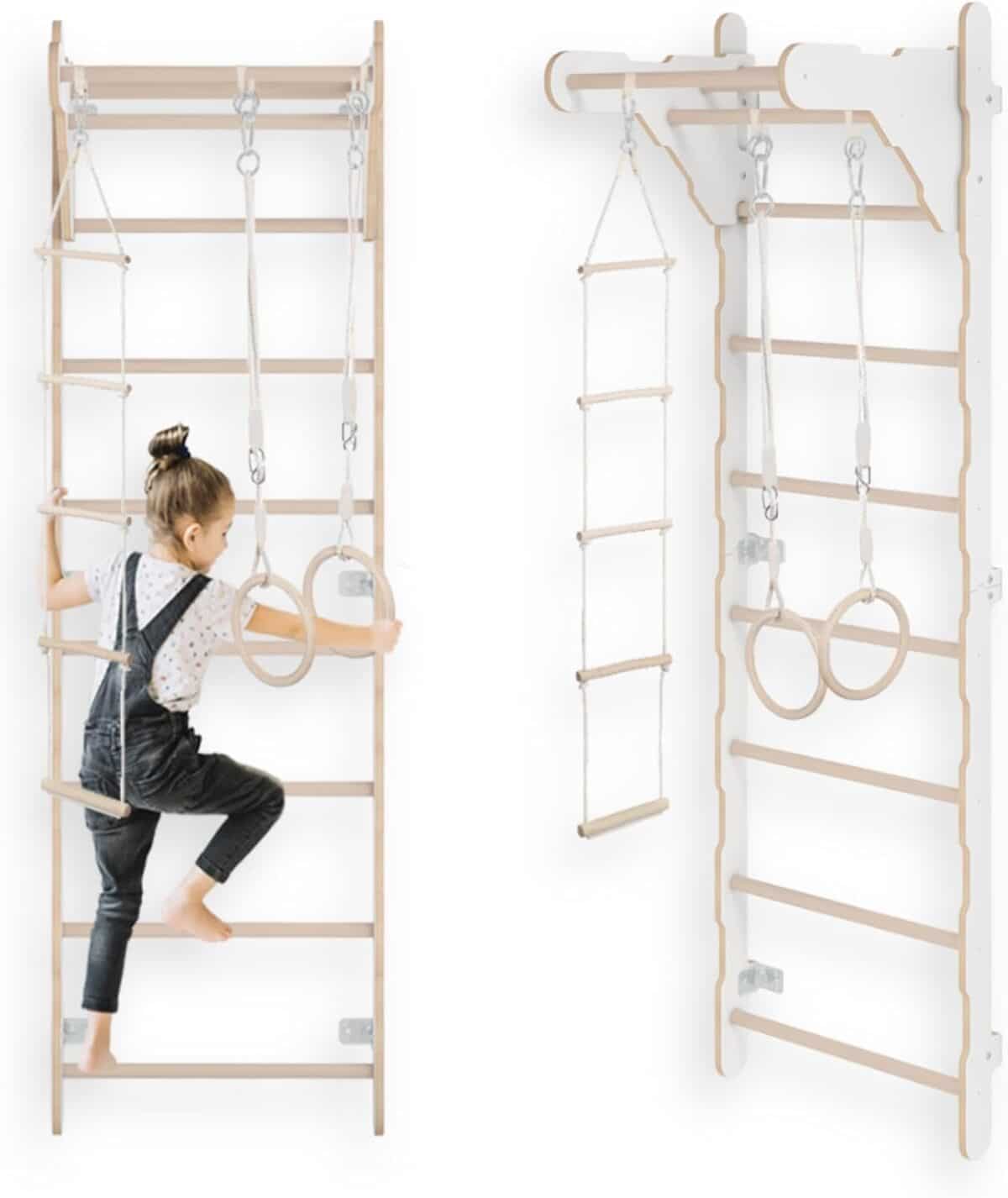 Test de l'échelle de gymnastique murale Mamoi : aire de jeux en bois écologique