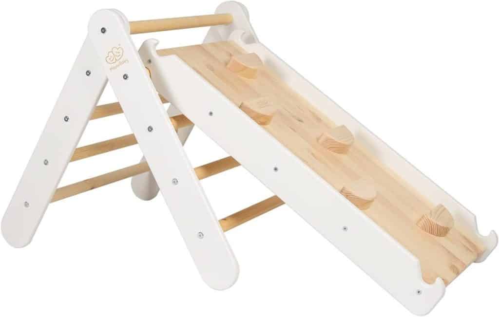 Test du triangle d'escalade Meowbaby Pikler en bois blanc pour enfants