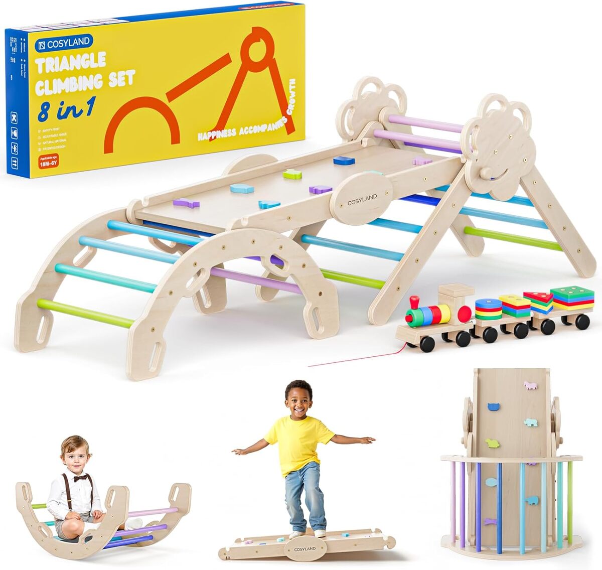 Test du triangle d'escalade Montessori Cosyland 8-en-1 : motricité pour enfants