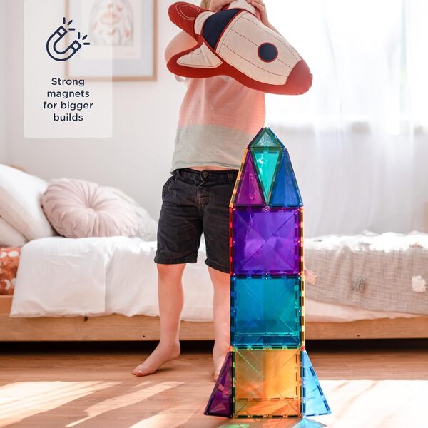 CONNETIX Tuiles Magnétiques Méga Pack Arc-en-Ciel, 212 Pièces