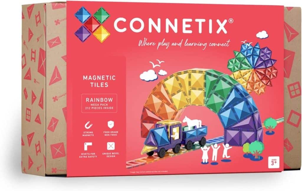 Test des tuiles magnétiques Connetix Méga Pack arc-en-ciel : 212 pièces
