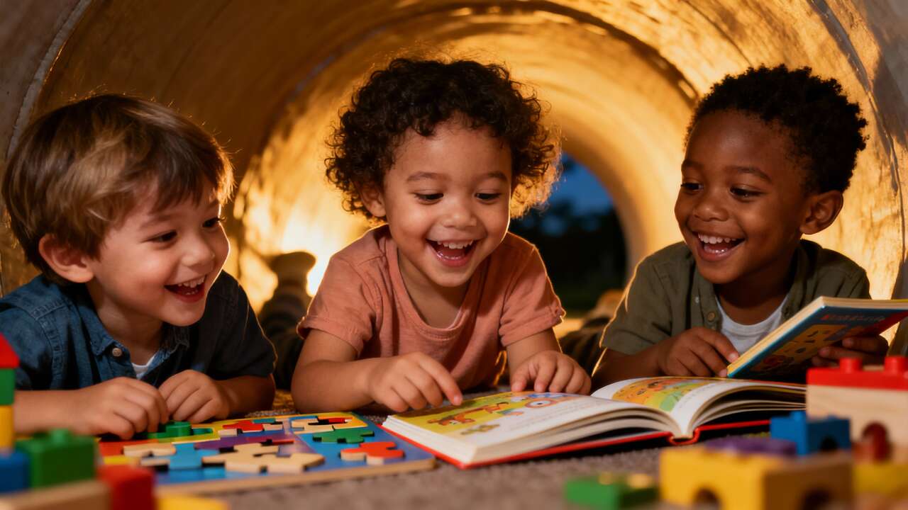 Le Tunnel du Soir : activité Éducative pour Les Petits Enfants