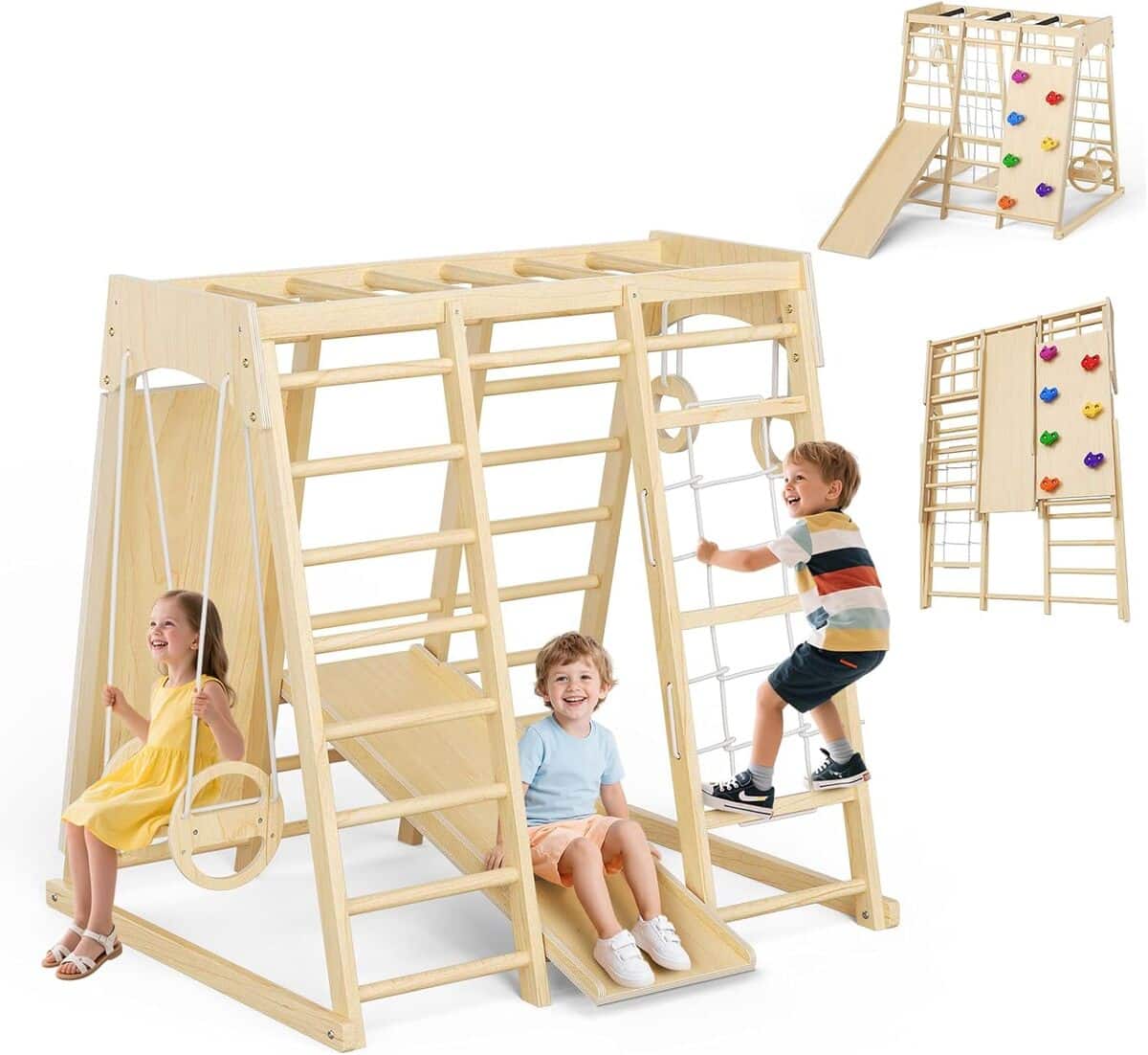 Test : aire de jeux intérieure en bois 9 en 1 pour enfants