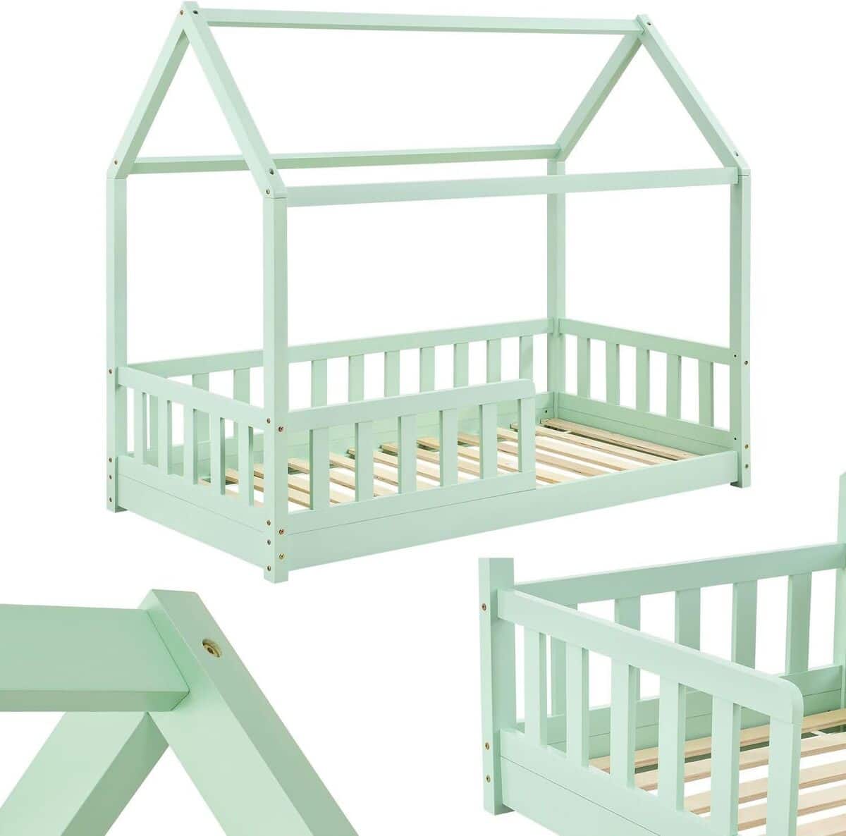 Test : lit cabane Juskys Marli menthe pour enfant