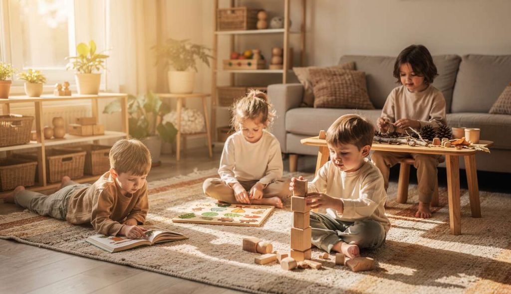 Élever quatre enfants selon la méthode Montessori