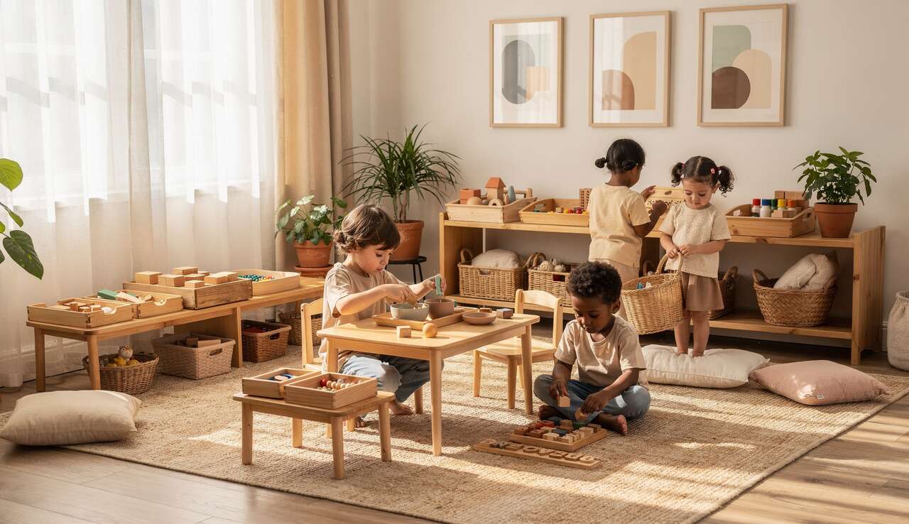 L'importance des plateaux et paniers dans la m&eacute;thode montessori