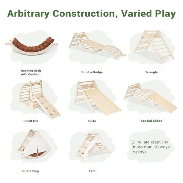 Découvrez les multiples fonctionnalités du triangle d'escalade bébé Yrthe Voitom 10 en 1 et boostez le développement moteur de votre enfant. Guide d'achat et avis détaillé.