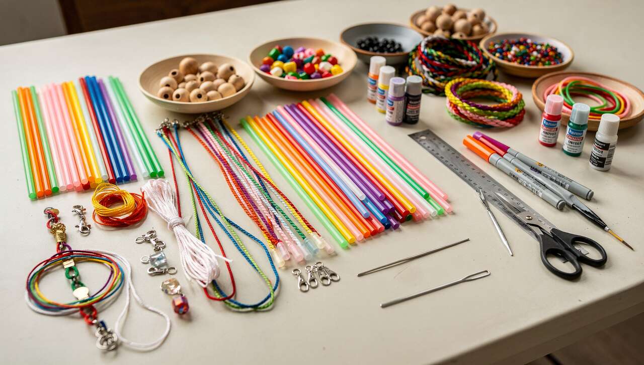 Créer des colliers amusants avec des pailles