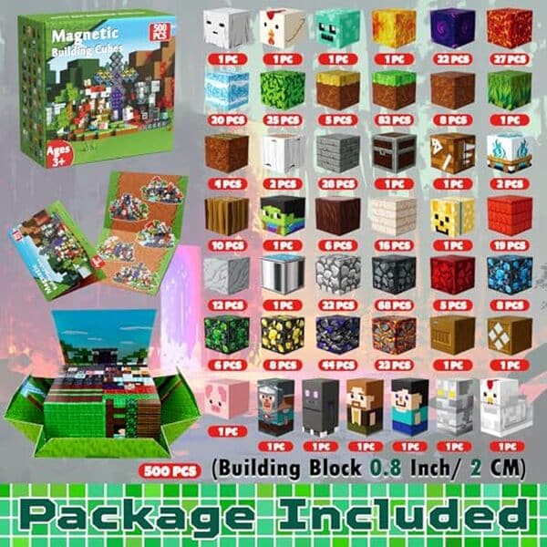 Découvrez les blocs magnétiques 500 cubes, le jouet idéal pour développer la créativité et les compétences motrices des enfants tout en s'amusant