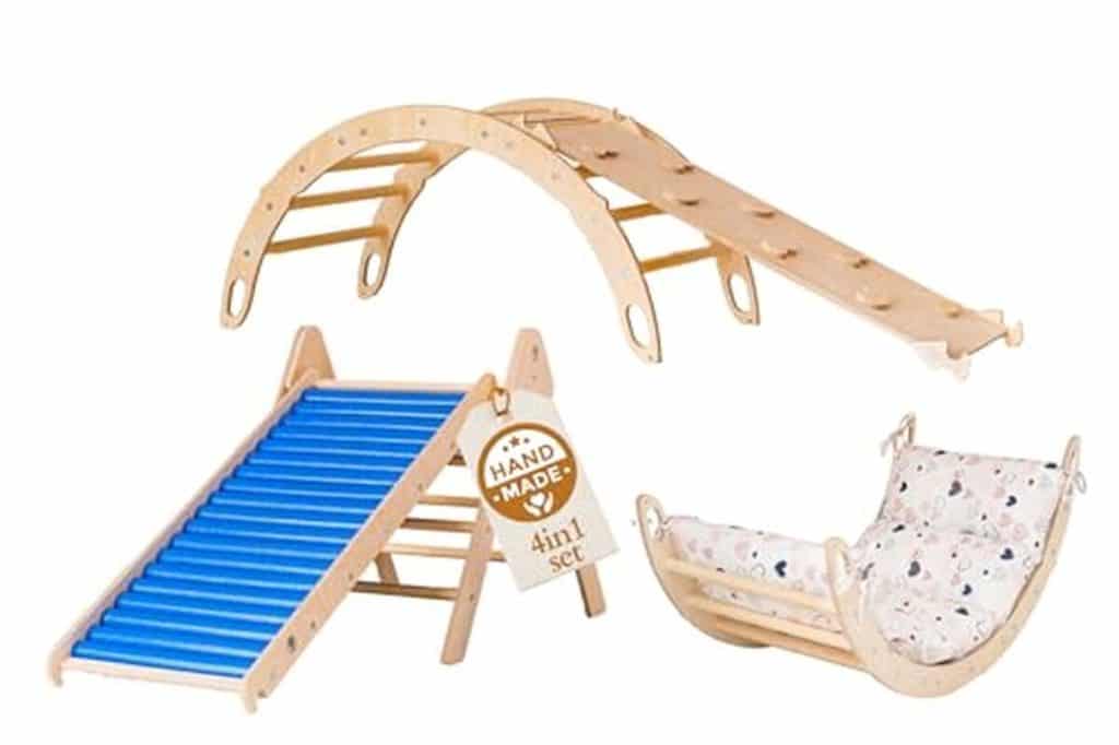 Test : arche et triangle d'escalade WoodsCraft 4en1 pour enfants