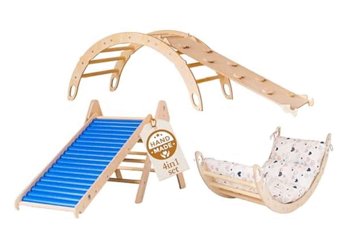Test : arche et triangle d'escalade WoodsCraft 4en1 pour enfants