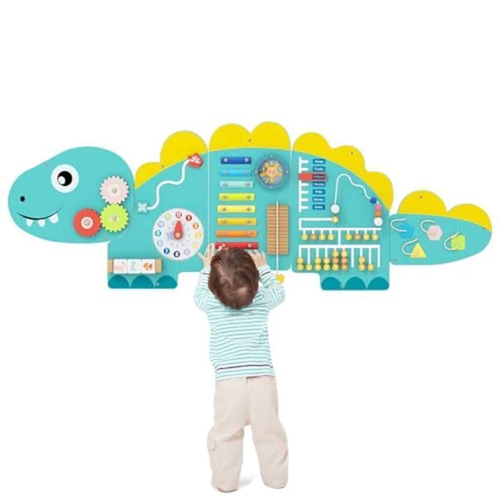 Test : planche murale Montessori dinosaure vert 11 en 1 par Goplus