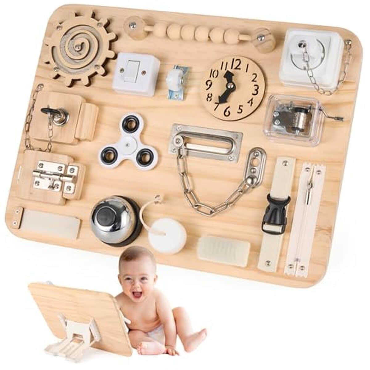 Test du Montessori Busy Board potatomato : jouet sensoriel en bois pour enfants