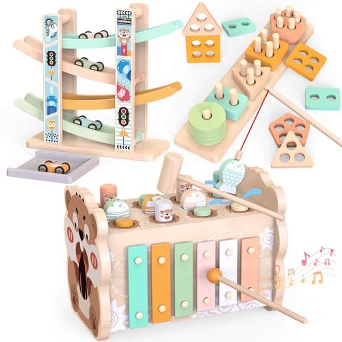 Test du set éducatif 3-en-1 Montessori en bois pour bébés
